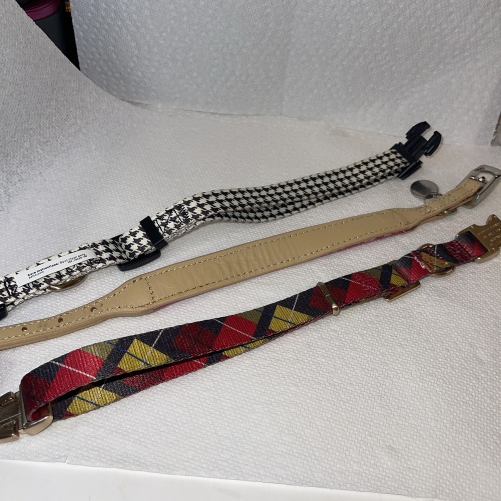 Dog Collars Set Of 3 For Size Small To Medium Adjustable 12"-20" Never Used - Picture 3 of 14